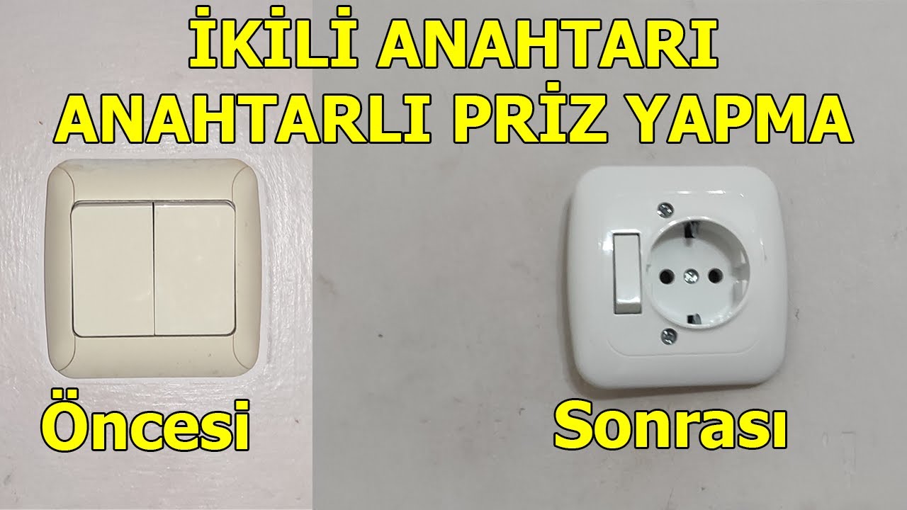İKİLİ ANAHTARI ANAHTARLI PRİZE ÇEVİRME, KOMÜTATÖRÜ ANAHARLI PRİZE ÇEVİRME