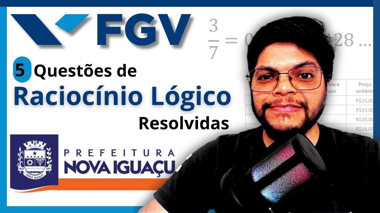 5 решённых вопросов на логическое мышление от FGV 2025 | Мэрия Нова-Игуасу | Ключ к ответам с ком...