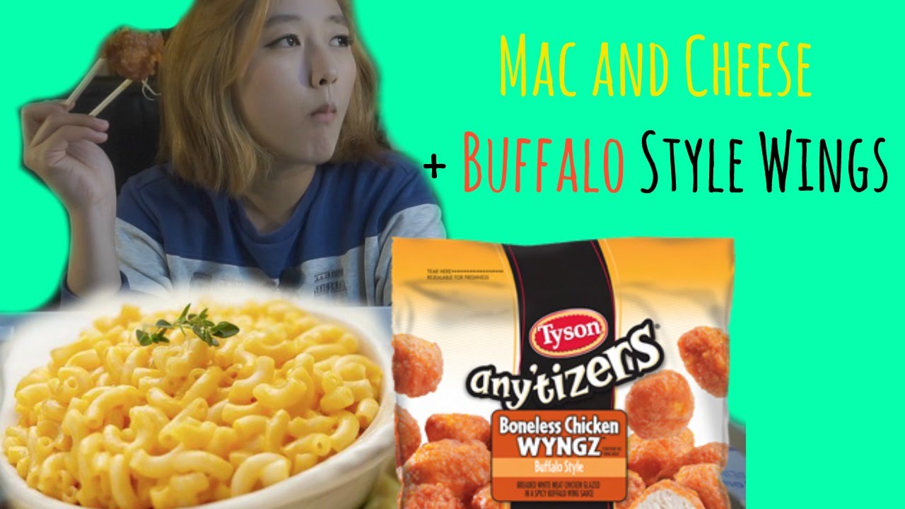Mac and Cheese + Buffalo Style Wings(Boneless) [ Mukbang/ASMR/Eating Channel]