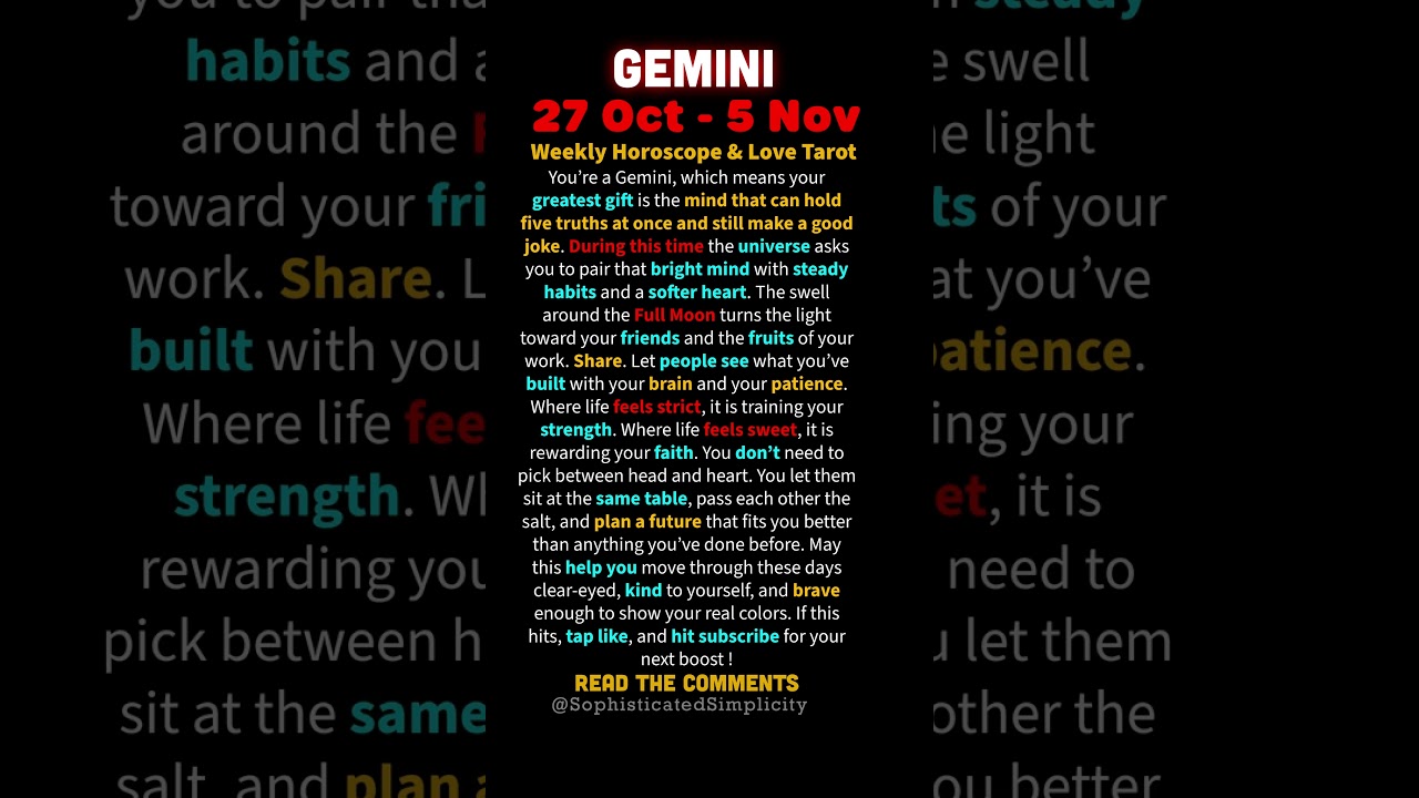 GEMINI 🌀 Weekly Horoscope ⚡ Chosen Ones TODAY 🔮 All Signs Daily Monthly LOVE TAROT ❤️ November 2025