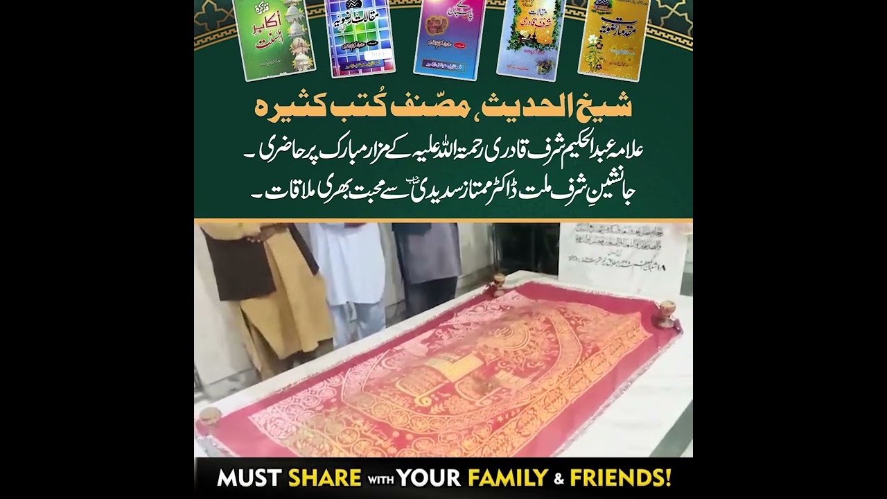 Allama Abdul Hakeem Sharf Qadri K Mazar Mubarak Par Hazri|Dr. Mumtaz Sadeedi| Lahore, Pakistan.