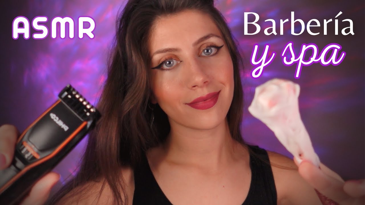 ASMR barbería & SPA nocturno! Corto tu pelo y barba + MASAJE capilar - Roleplay