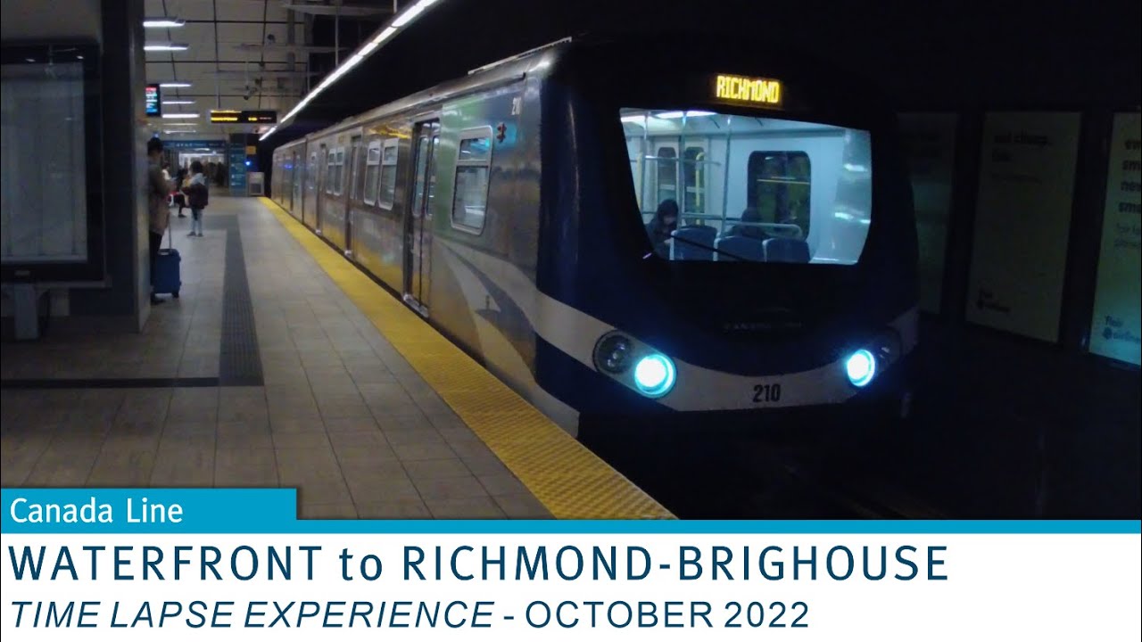 🚇 TransLink SkyTrain - Time Lapse Experience - Canada Line - Waterfront to Richmond-Brighouse