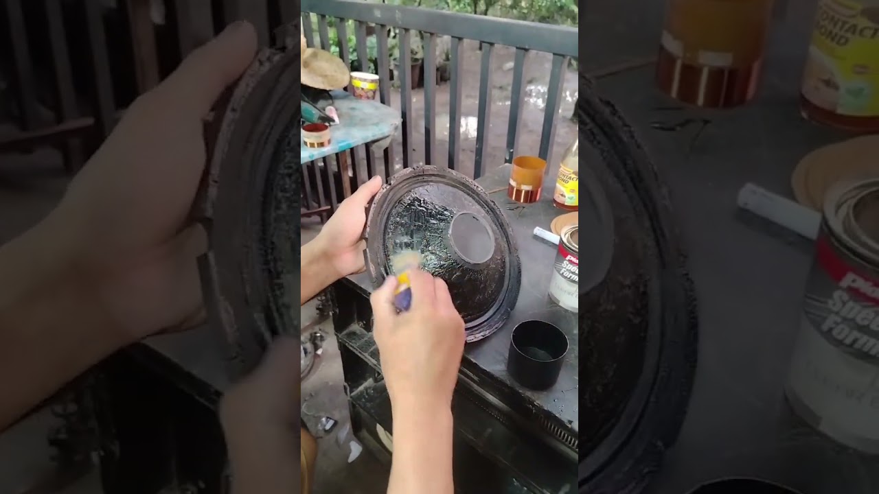 Speaker cone treatment and adding cloth edge.. 