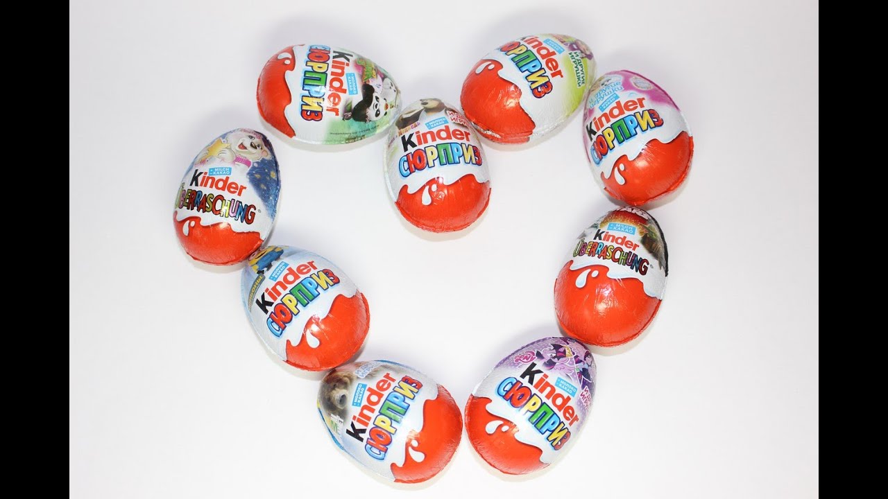 Открываем 9 разных Kinder Сюрпризов.