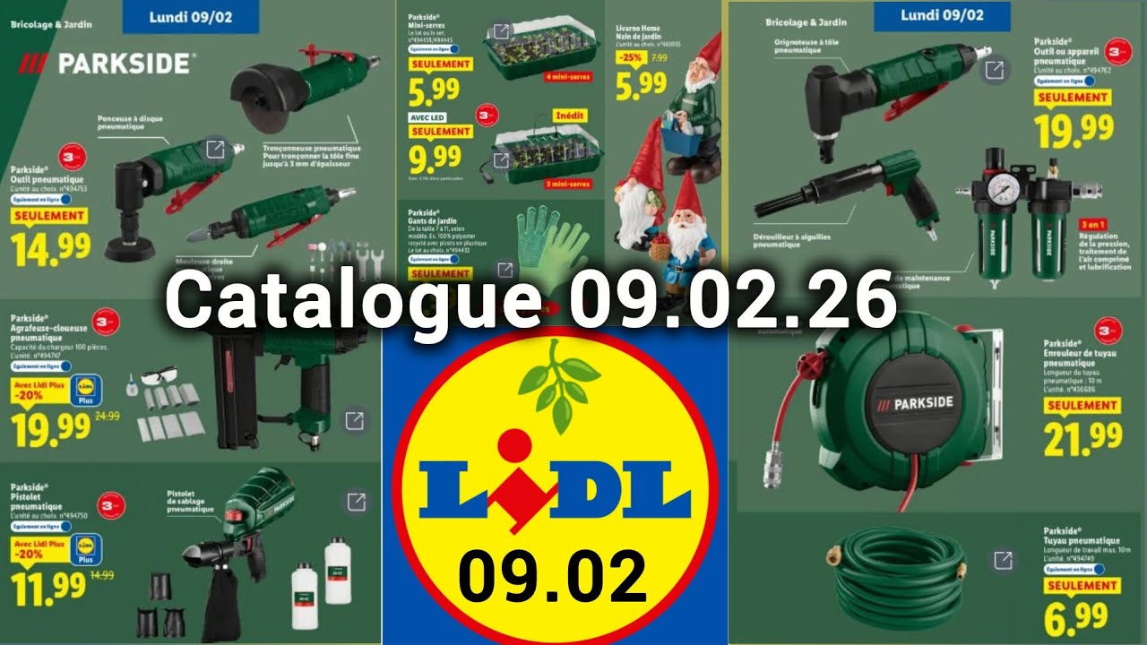 🌿 LIDL CATALOGUE DE LA SEMAINE BRICOLAGE PARKSIDE 09.02.2026 🌿 Catalogue Bricolage Outillage #lidl