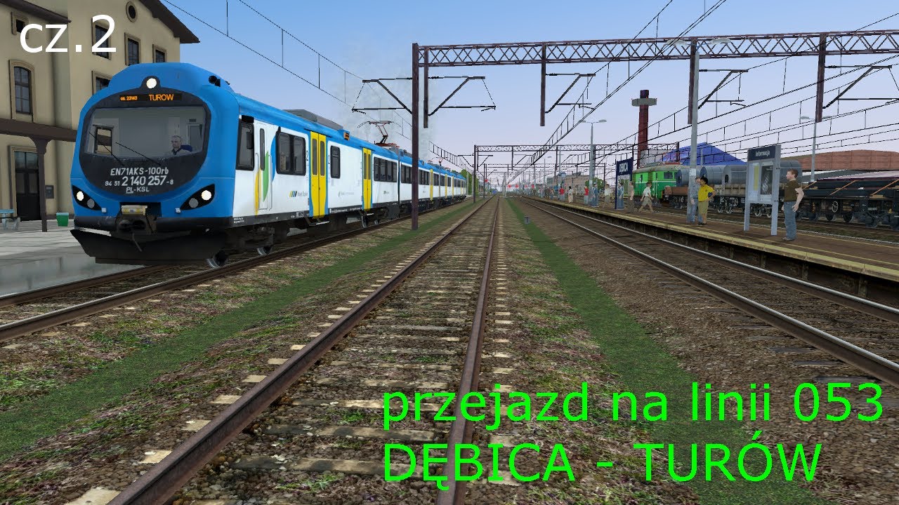 MaSzyna eu07 gameplay przejazd na linii 053 Dębica - Turów  cz.2