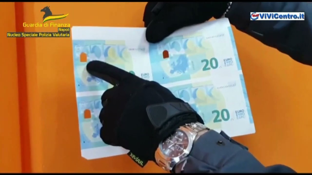 GdF Napoli, Falsificazione di Banconote Euro, 10 indagati