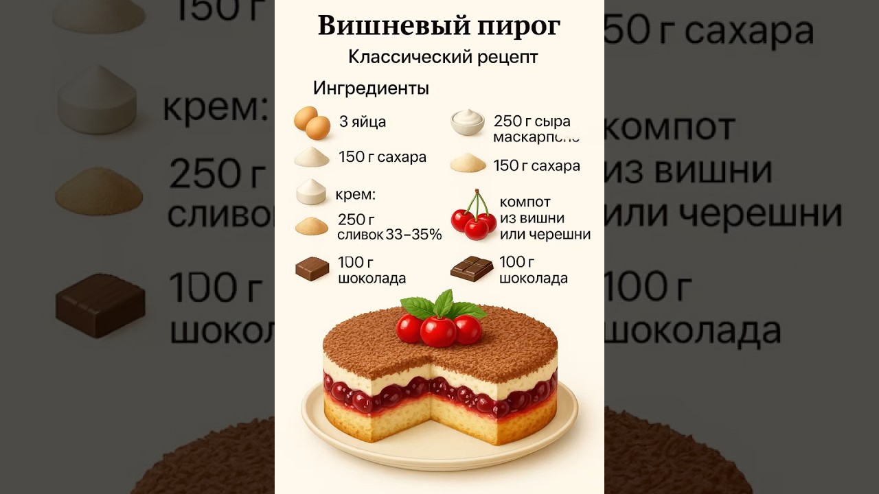 🍒 Вишневый пирог &mdash; наслаждение| Cherry Cake &mdash;Pure Delight #cherrycake