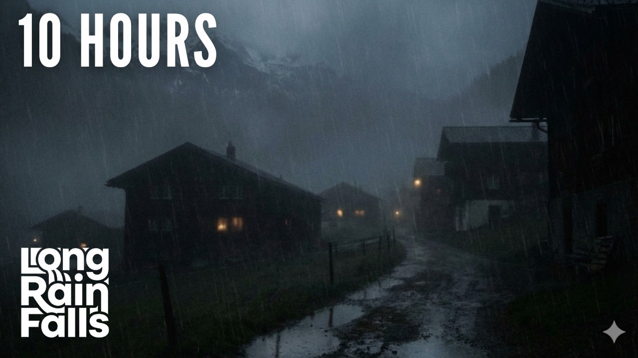 Heavy Rain in a Dark Mountain Village | Relaxing Sleep Sounds