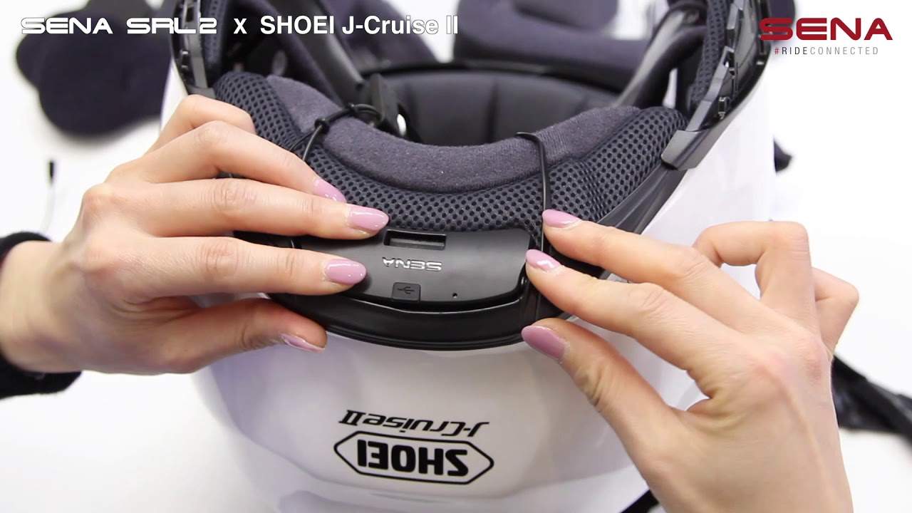 SENA SRL ユーザーガイド 1D.  SHOEI J-Cruise IIにSRL2を取り付ける
