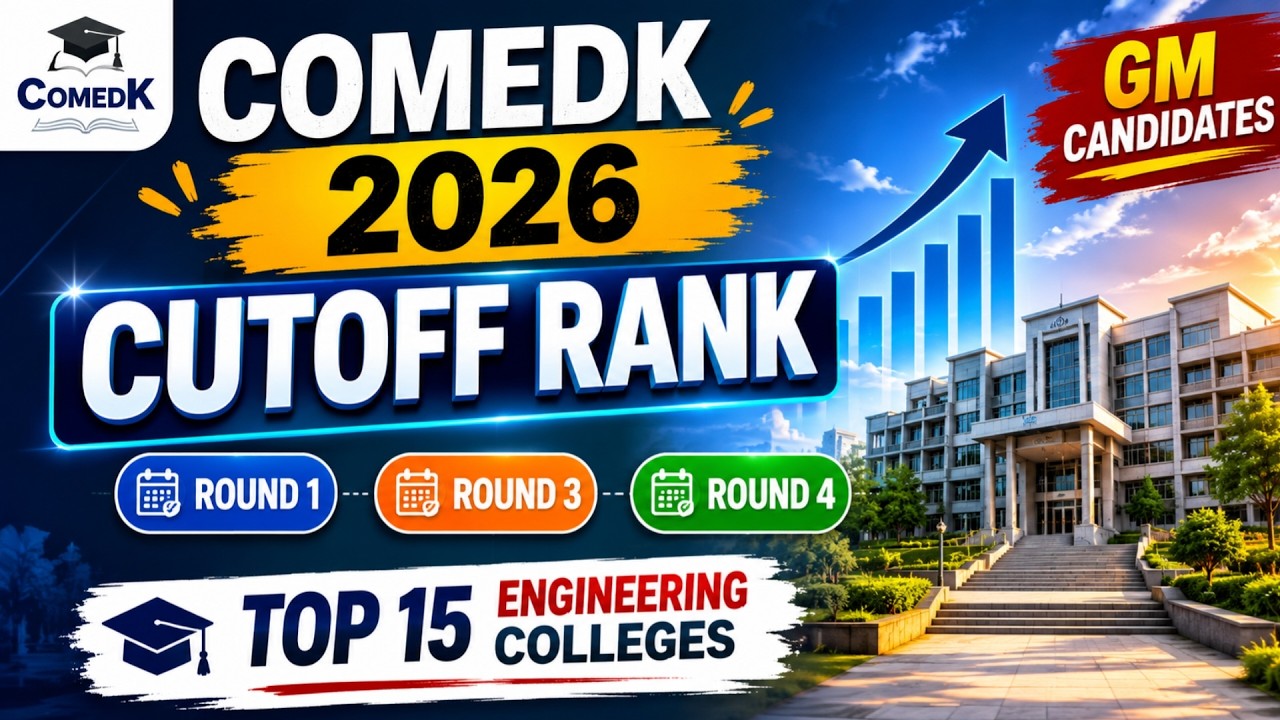 COMEDK 2026 GM Cutoff Ranks Explained! Round 1/3/4 Analysis | Top 15 Colleges