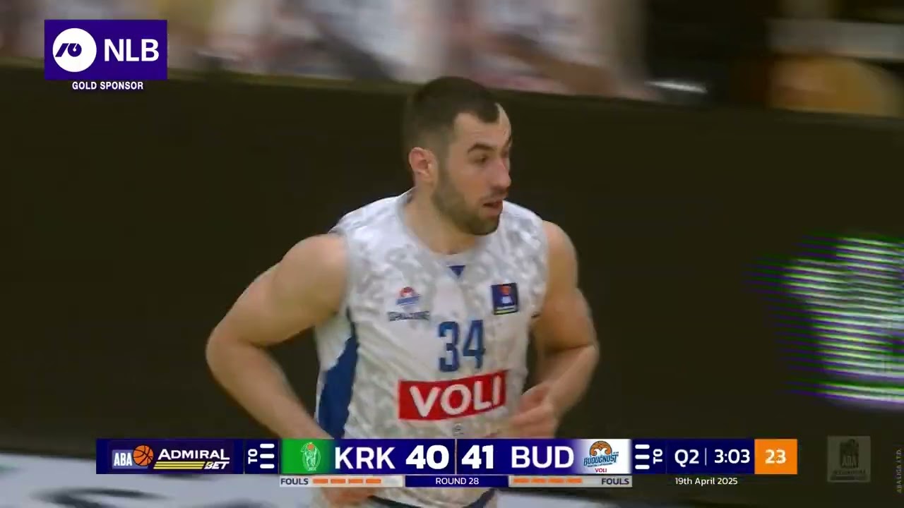 Kamenja&scaron; goes full Karl Malone with the Mailman's signature dunk (Krka - Budućnost VOLI, 19.4.2025)