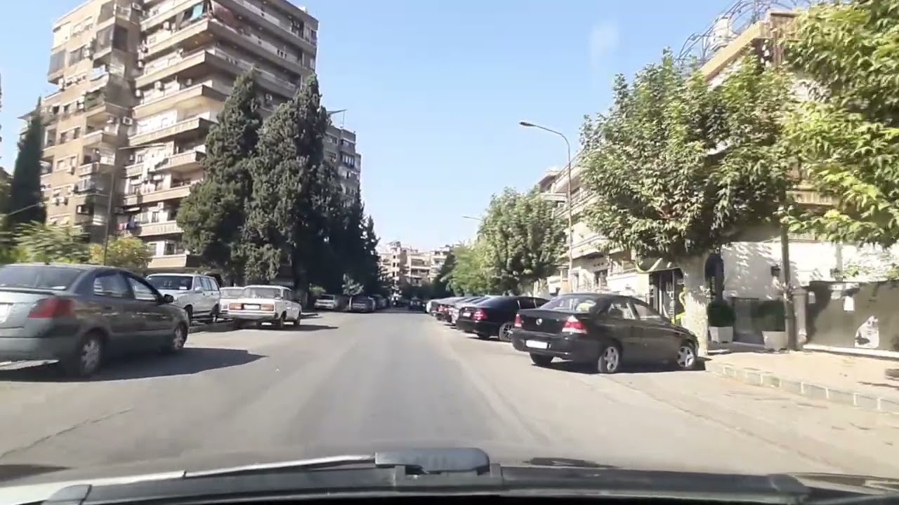 جولة في شوارع #دمشق ( القصور - حديقة التجارة )