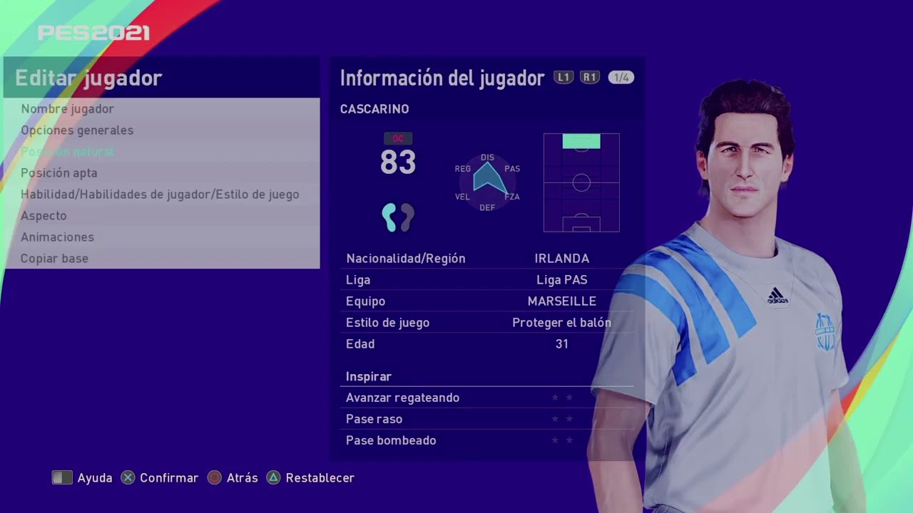 Anthony Guy ``Tony´´ Cascarino - PES Clasico (Face, Body& Stats)