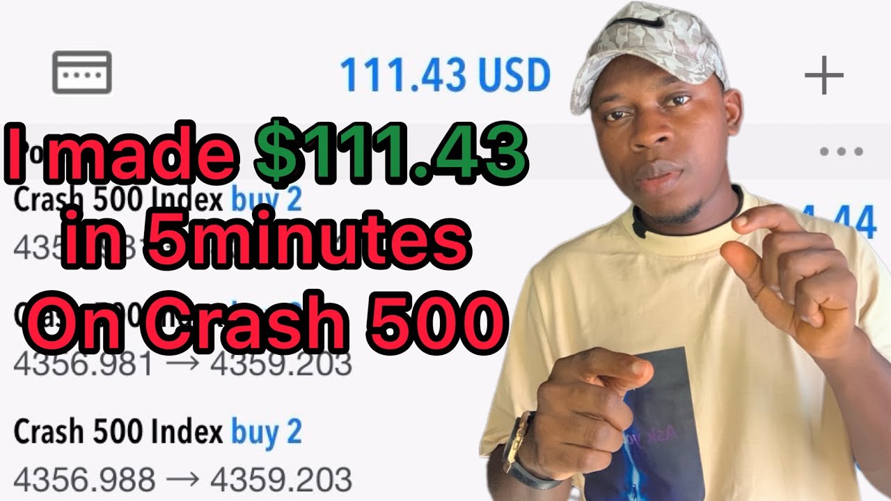I made $111.43 in 5 minutes on Crash 500 index scalping strategy