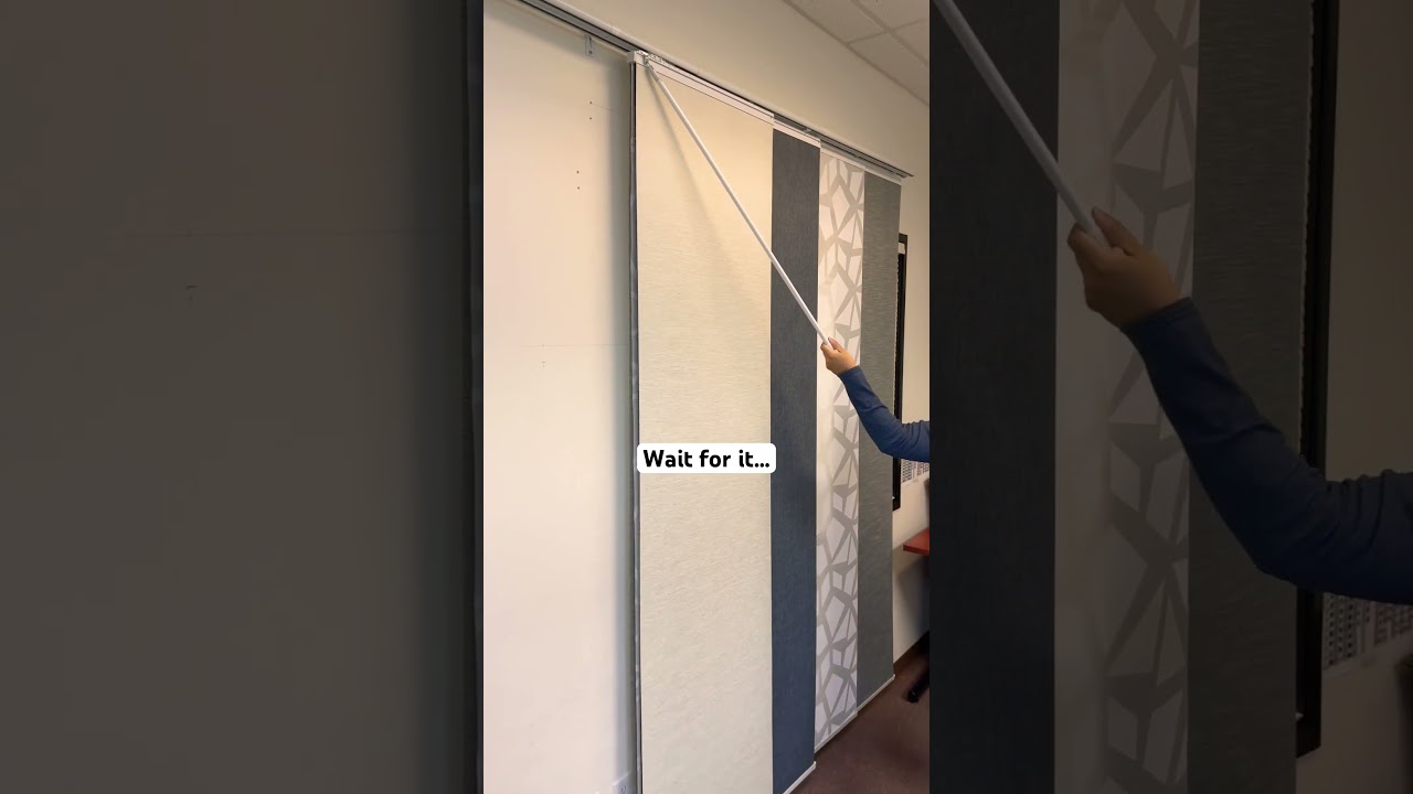 How sleek are our Sliding Panel Blinds?! 😱#interiordesign #windowblinds #windowtreatments #homedecor