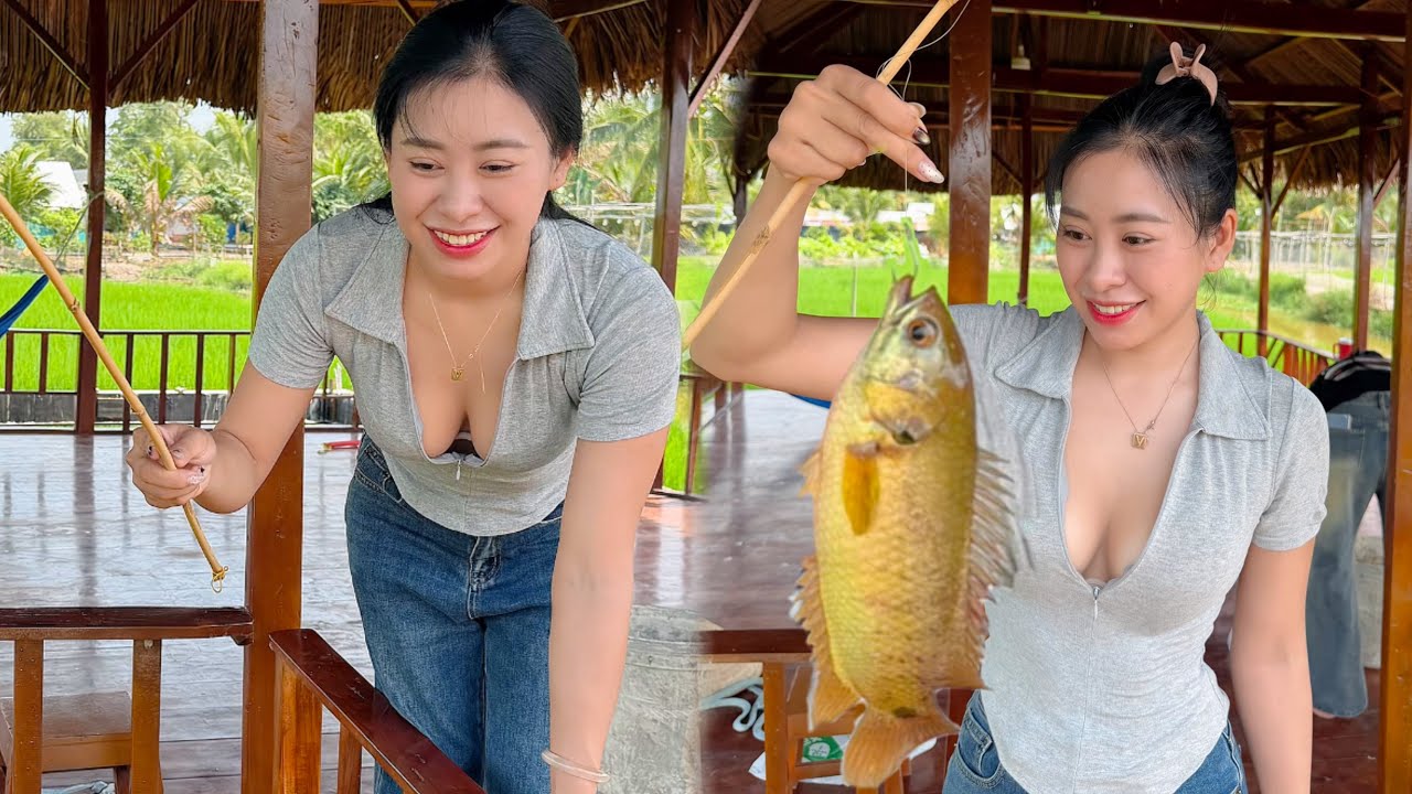 Giựt Đã Tay Khi Câu Cá Rô Giữa Đồng Lúa Xanh