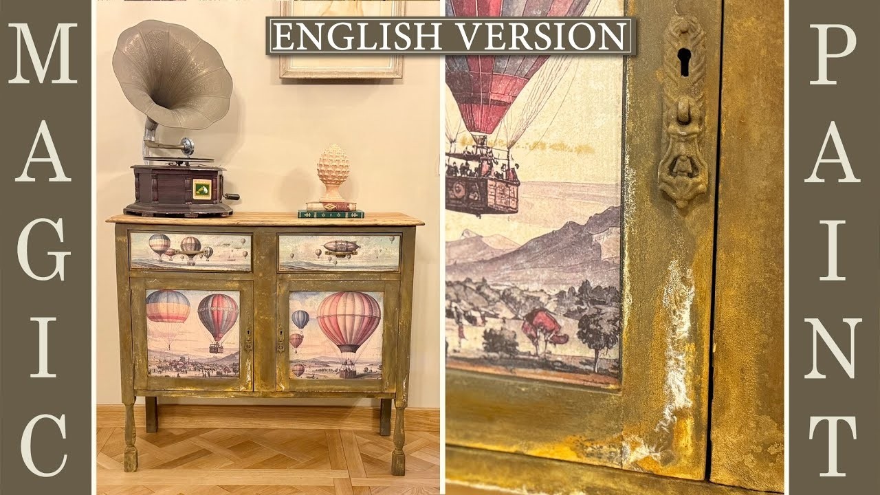 Шкаф с настоящей ржавчиной и декупажем в индустриальном стиле 2 #chalkpaint #DIY #ElisaMP