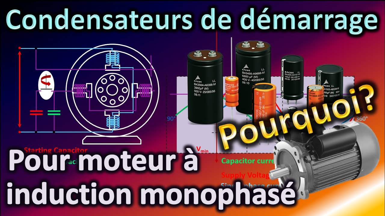 Condensateurs de d&eacute;marrage / Pourquoi uniquement pour un moteur &agrave; induction monophas&eacute; ?