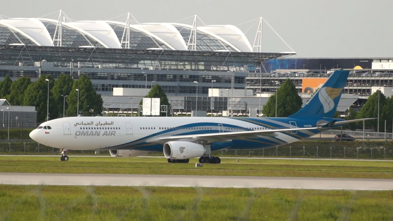 Oman Air Airbus A330-343 A4O-DH arrival at Munich Airport Landung Flughafen München
