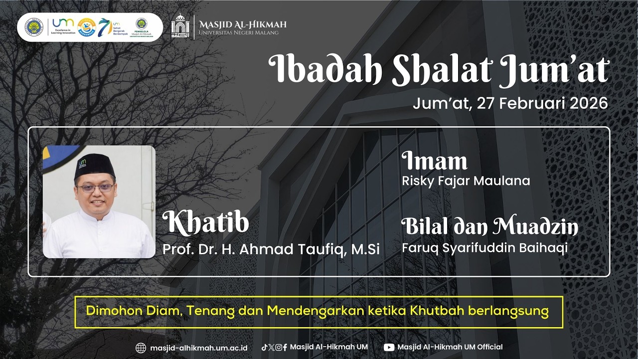 🔴LIVE KHUTBAH JUM'AT |   Prof. Dr. H. Ahmad Taufiq, M.Si | 27 Februari 2026