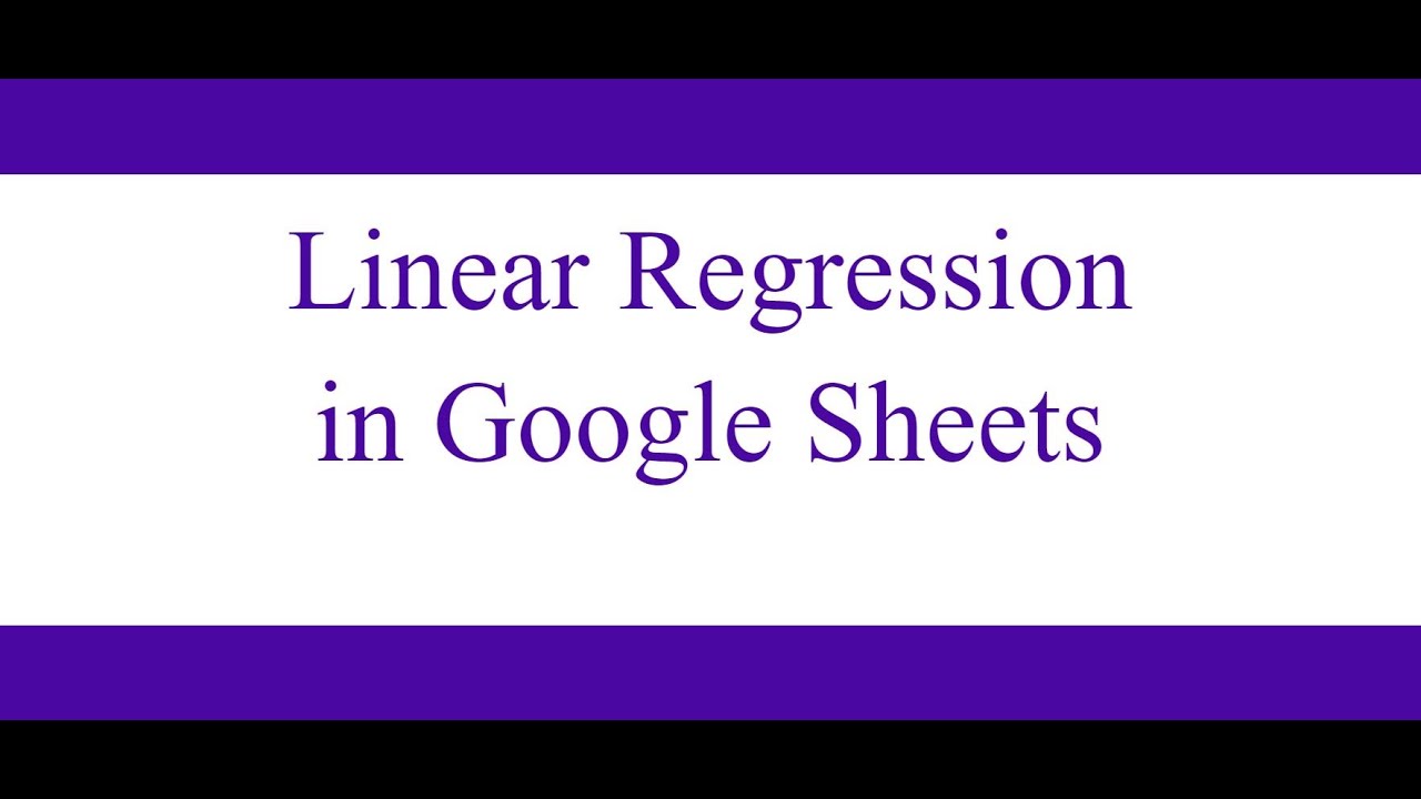 Spreadsheets: Linear Regression Analysis in Google Spreadsheets [ Novice ]