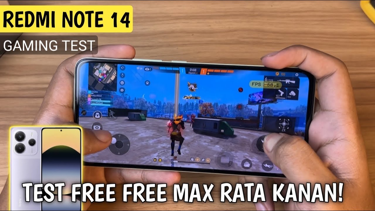 Tes Main Free Fire Max di Redmi Note 14 - Tes FPS + Suhu & Baterai!
