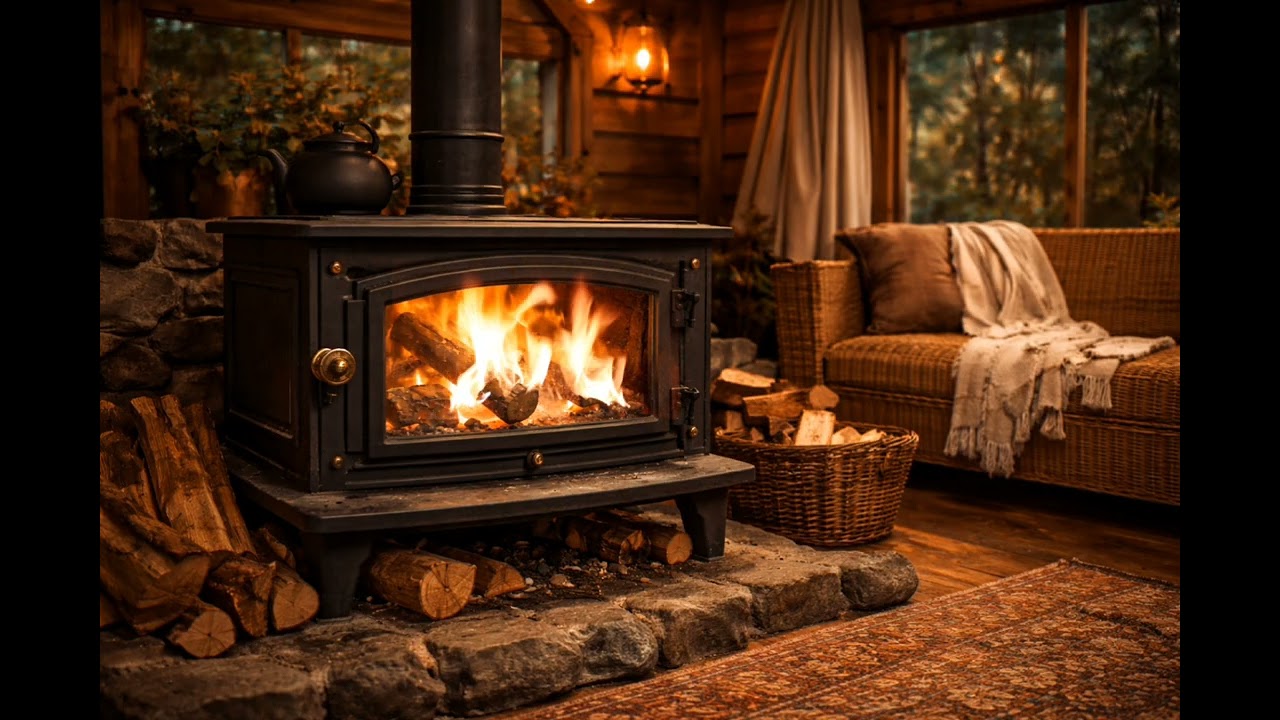  Fireplace 🔥 with Crackling Wood _ Relaxing & cozy winter 