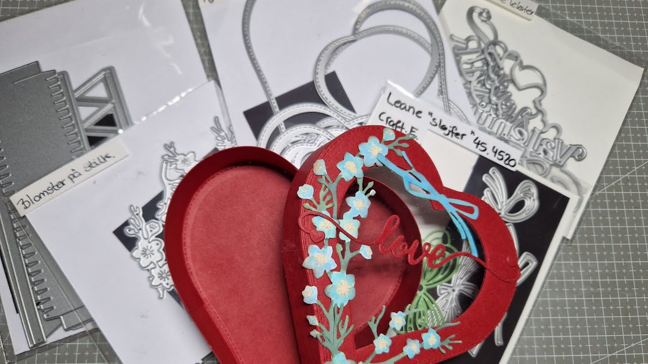 ❤️ Paper + dies = heart box / hjerteæske ❤️ 