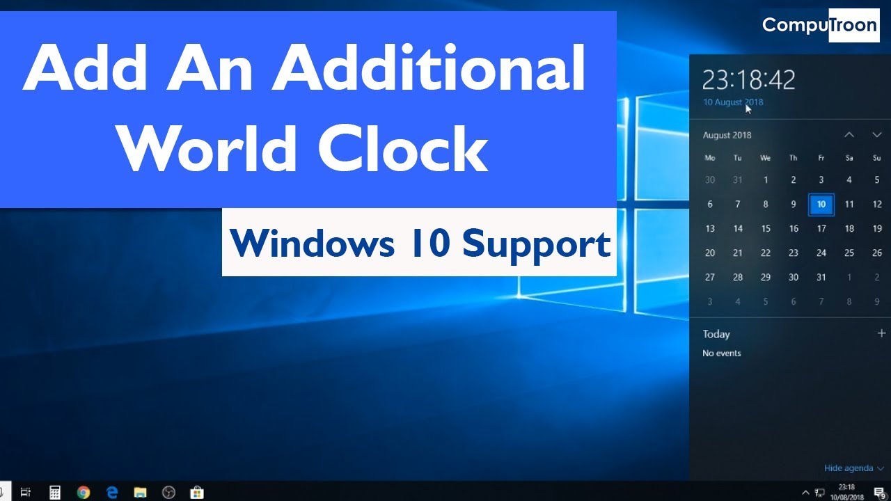 Как отобразить мировое время в Windows 10