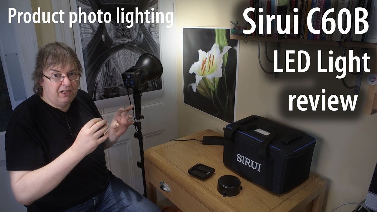 Sirui C60B led light review. LED variable colour temperature light. Bowens fit mains and battery