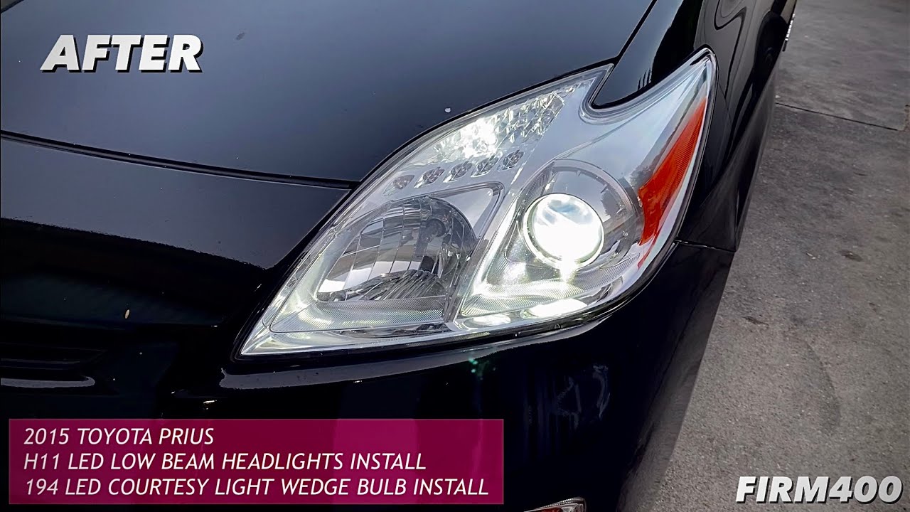 2015 TOYOTA PRIUS H11 LED LOW BEAM & 194 LED WEDGE BULB DIY INSTALLATION LED LIGHTS UPGRADE