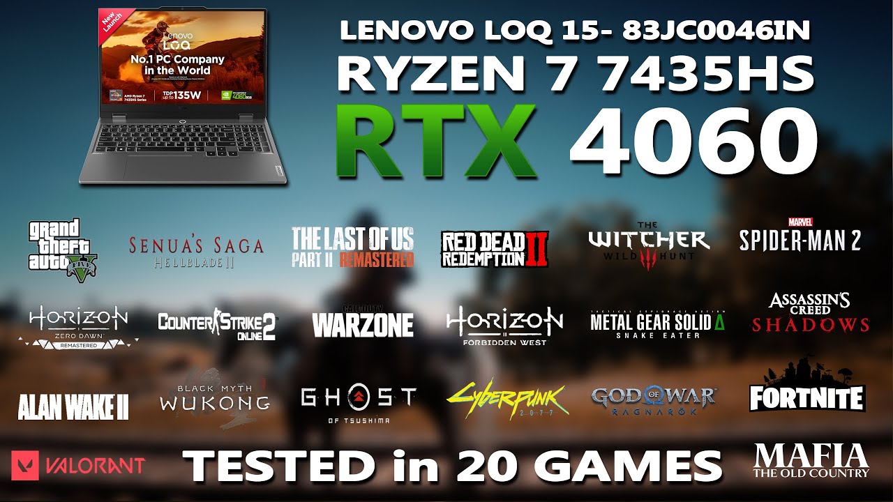 LENOVO LOQ 15- RTX 4060 + AMD RYZEN 7 7435HS Игровой тест производительности | Протестировано в 2...