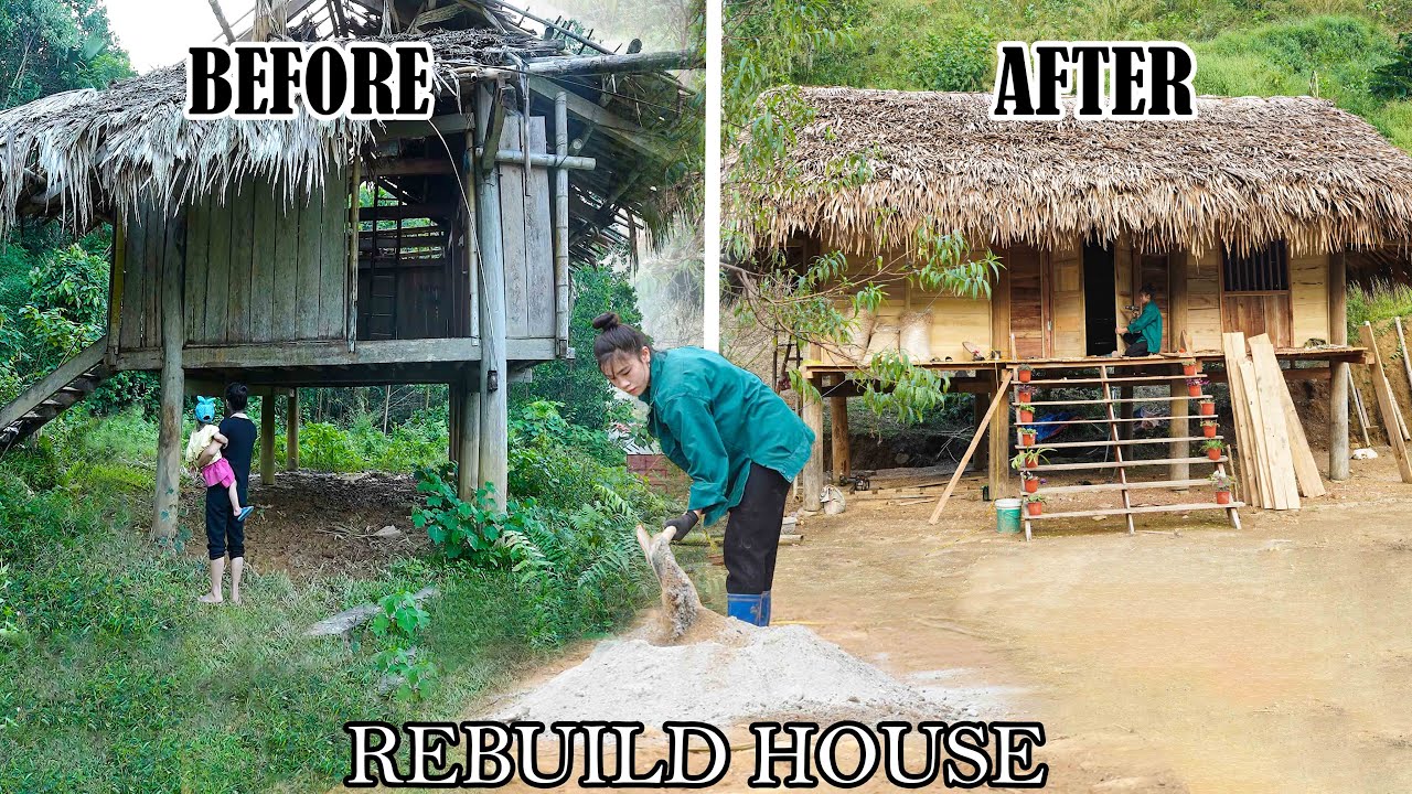 Rebuilding a Traditional Wooden Stilt House in Vietnam | Peaceful Farm Life