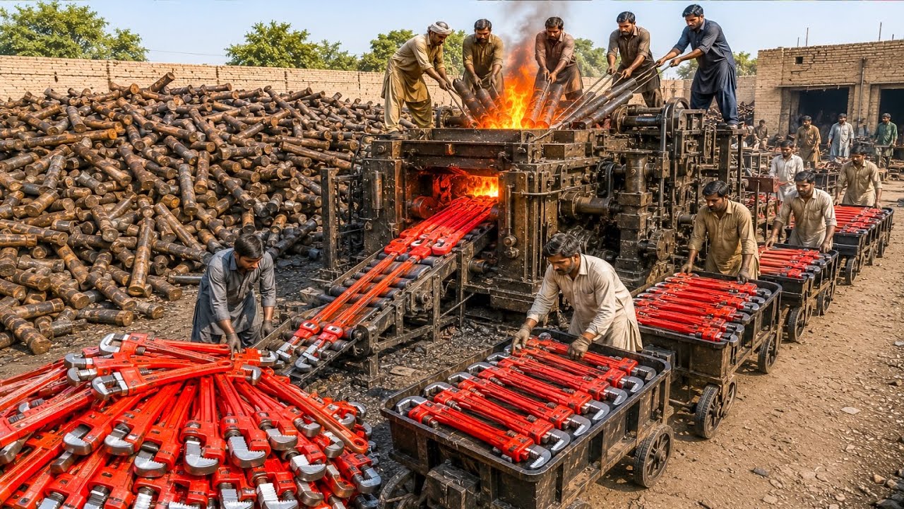 How Giant Wrenches Spanners Are Made in Pakistani Roadside Factories #how 