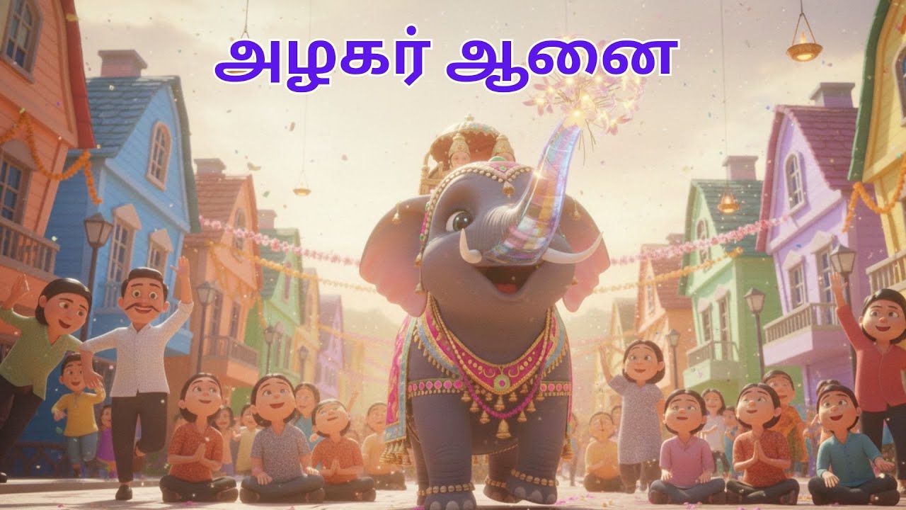 Tamil Elephant Song for Kids | ஆனை ஆனை அழகர் ஆனை 🐘