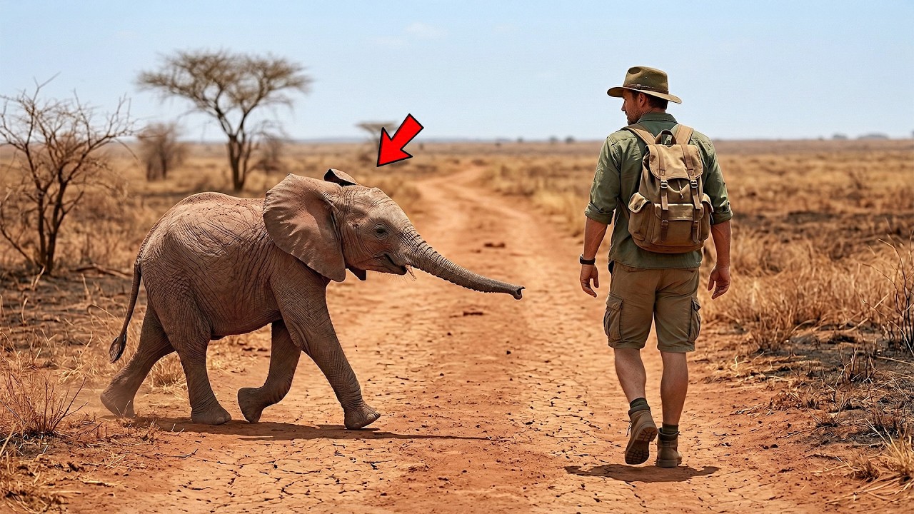 This Abandoned Baby Elephant Chased a Stranger — Because Giving Up Meant Death