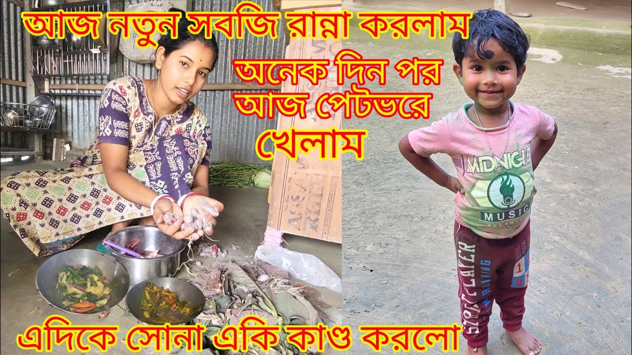 অনেকদিন পর আজ নতুন সবজি রান্না করে পেটভরে খেলাম এদিকে সোনা একি কাণ্ড করলো |@nandina1#viralblog#vlog