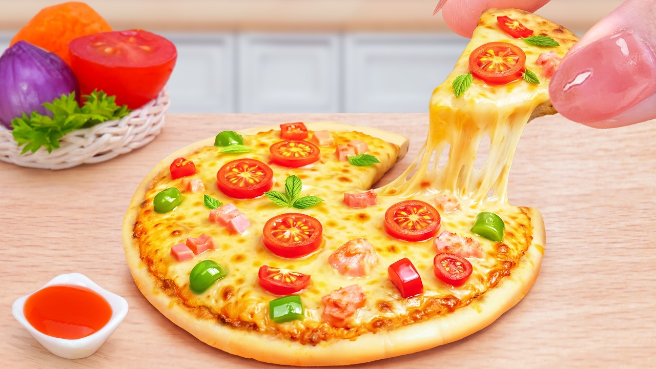 DELICIOUS FOOD 🍕🧀 Make So Cheesy Mini Pizza Hut’s Cheese Pizza Best Recipe | Sunny Tiny Food