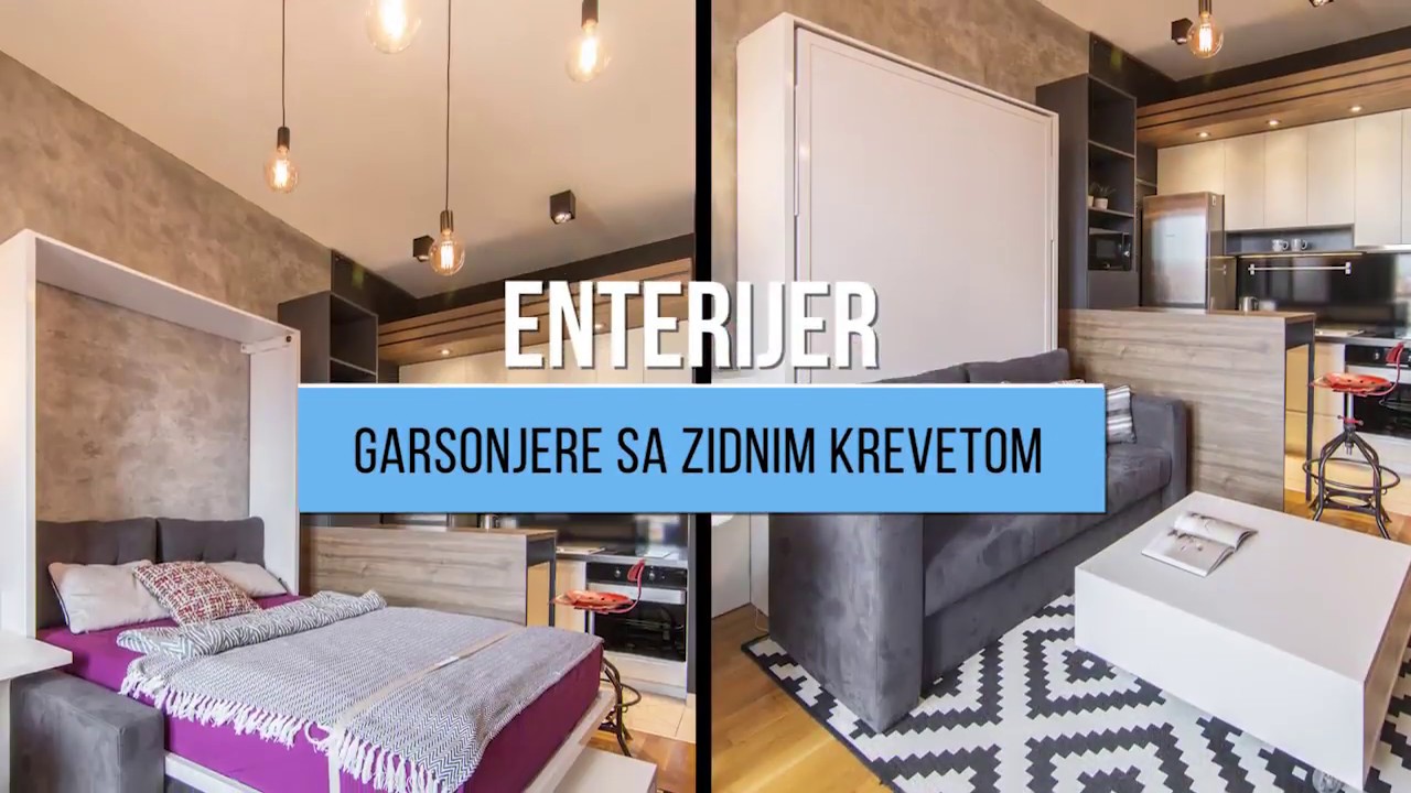 Enterijer garsonjere sa zidnim krevetom