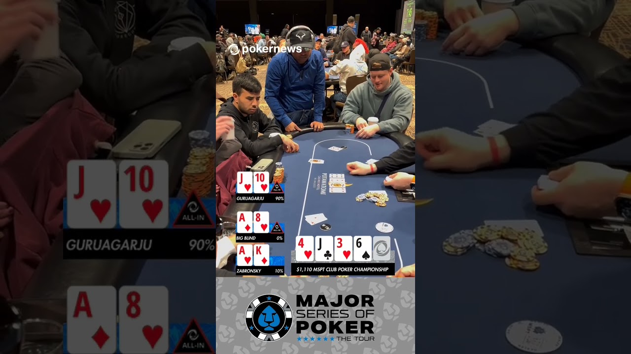 A massive three-way all-in💥 on Day 2 of the @msptpoker Club Poker Championship 🏆&clubs;️