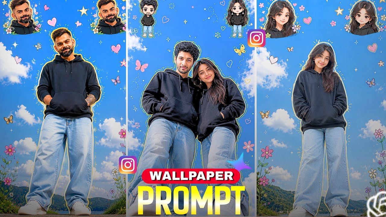Create Trending Aesthetic Cool Wallpaper | Couple Wallpaper Photo Editing | Viral Wallpaper Prompt