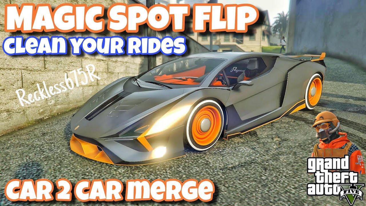 💯Magic Spot Flip GTA5 Tutorial Car to Car Merge Glitch 🚘🔥 Clean Modded GTA Cars Benny's F1s Merging