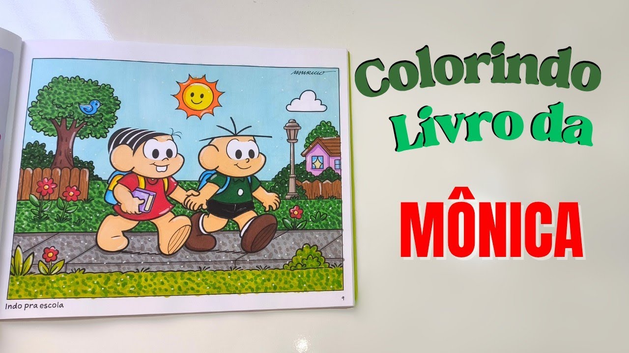 Colorindo Livro da Mônica - Efeito de gramado simples