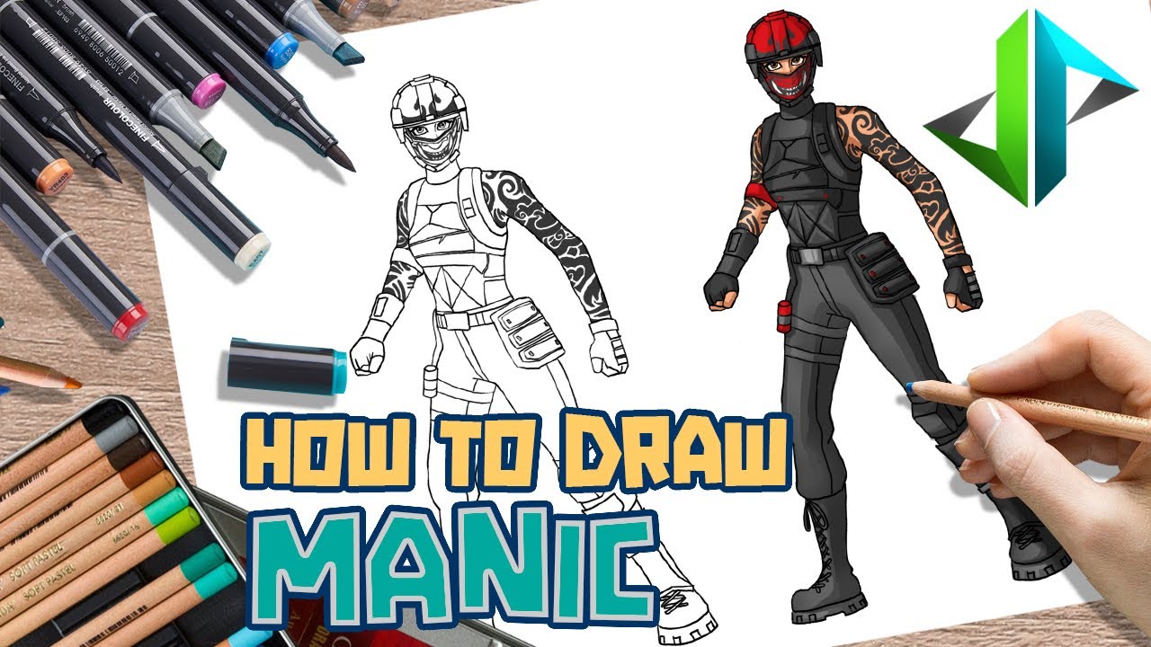 [DRAWPEDIA] HOW TO DRAW MANIC SKIN from FORTNITE - STEP BY STEP DRAWING TUTORIAL