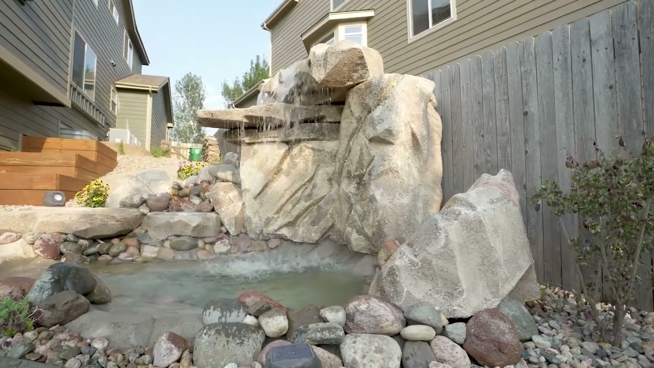 Faux Rock Waterfall And Play Pond