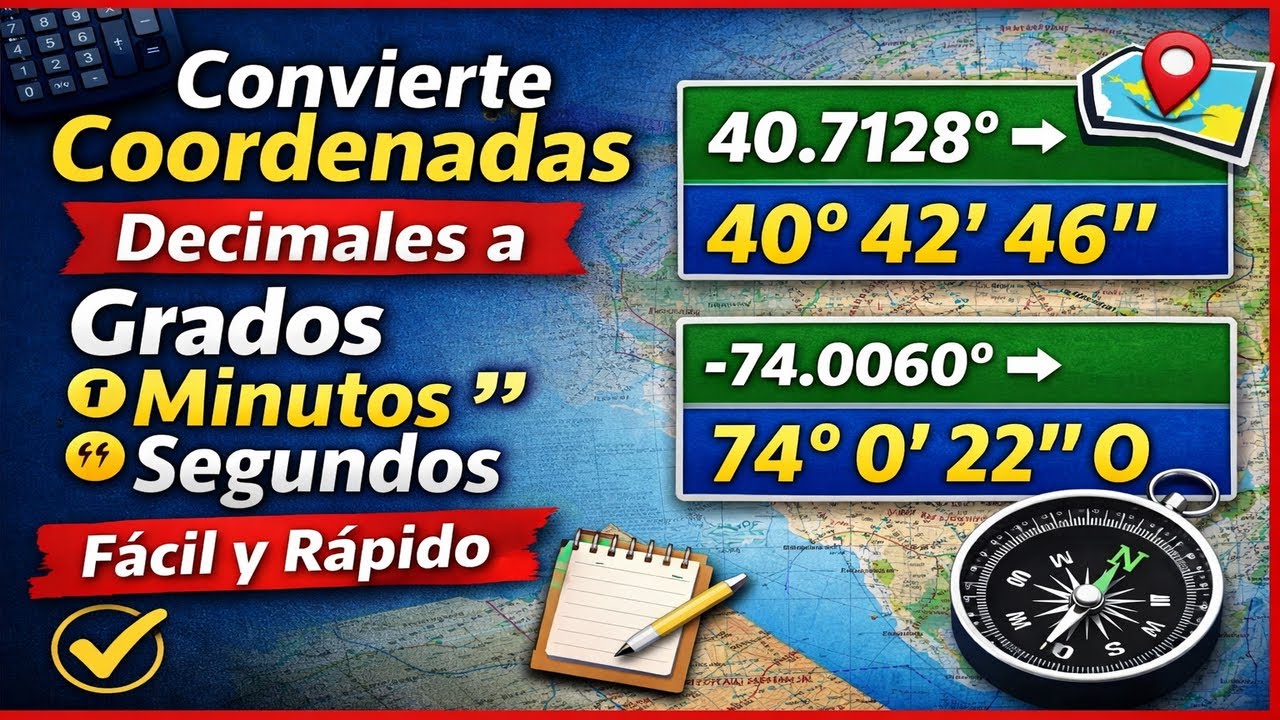 Convierte coordenadas decimales a grados, minutos y segundos fácilmente