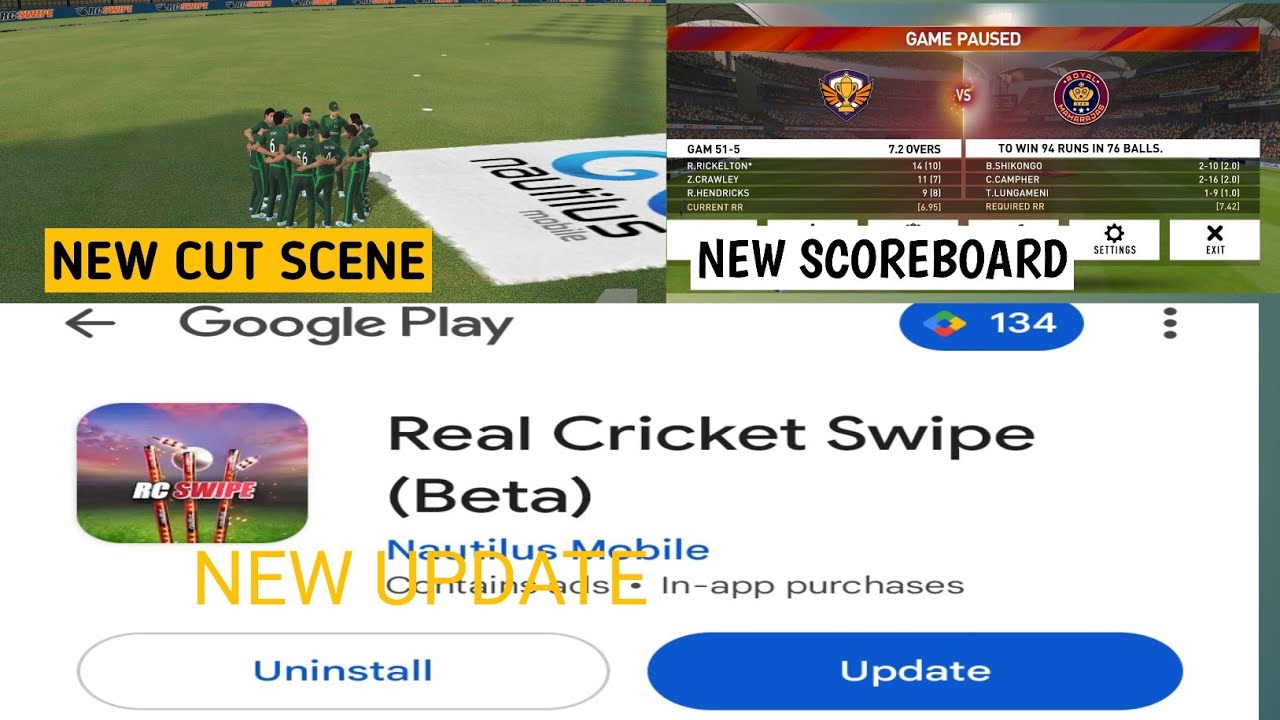 RC Swipe New Update RC Swipe Update New Scoreboard New Real Faces Free All Tournaments Bug 🐞Fixes