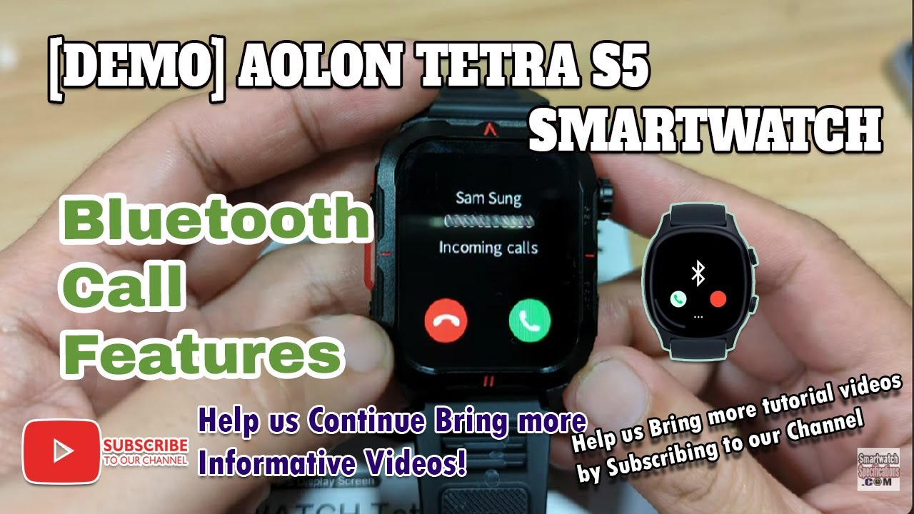 [Демо] Умные часы AOLON Watch Tetra S5 — функция Bluetooth-звонков